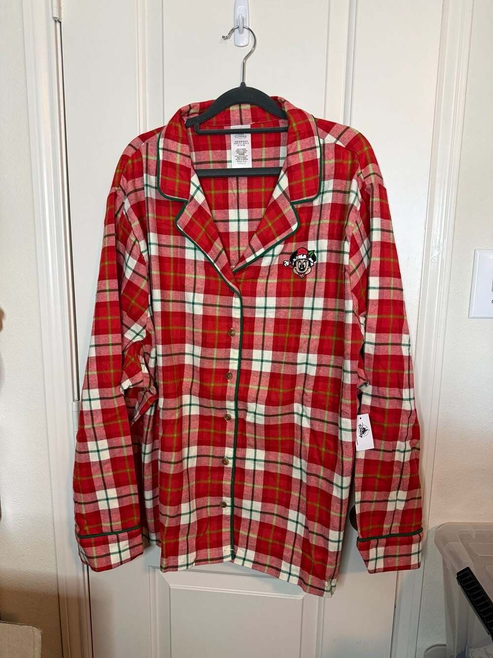 NWT Disney Santa Minnie Mouse Plaid Pajama Set Size 3X